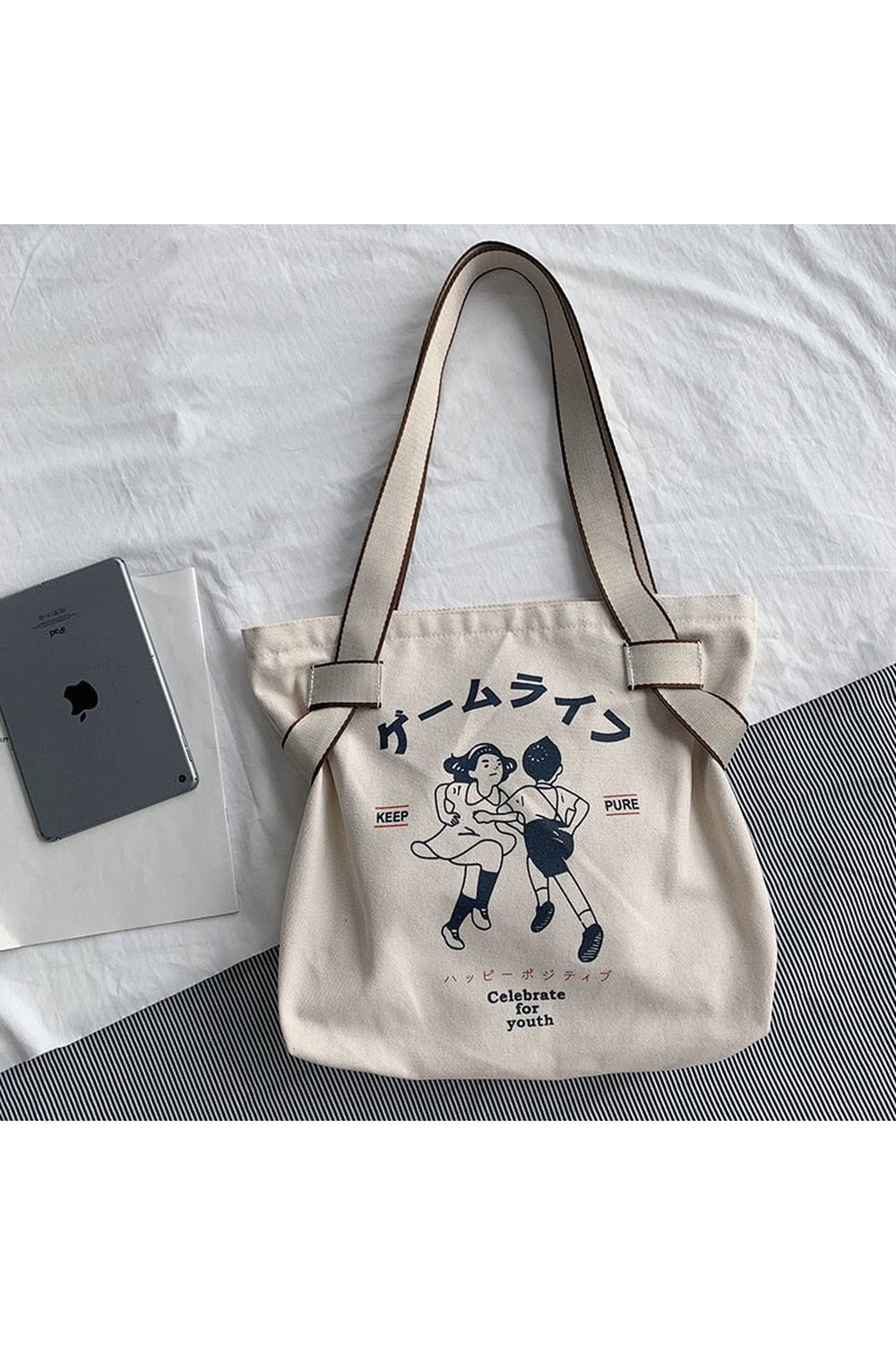 Korean Style Canvas Shopping Bag