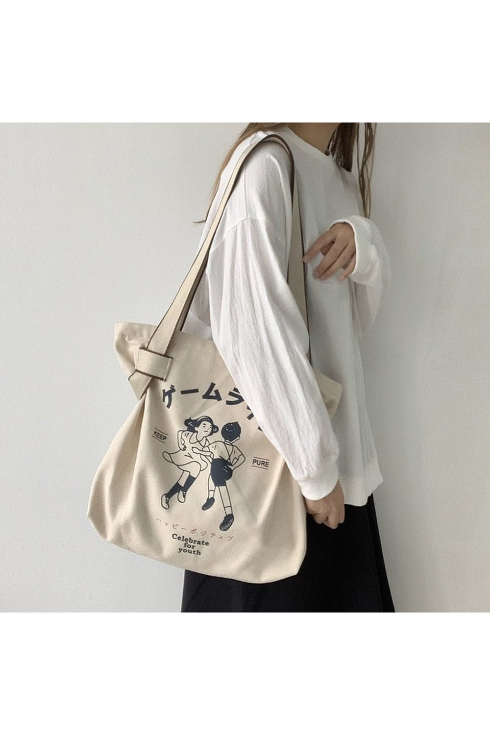 Korean Style Canvas Shopping Bag