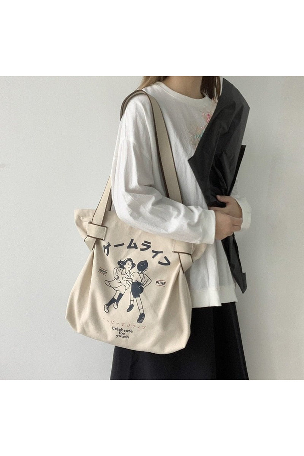 Korean Style Canvas Shopping Bag