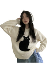 Fall Korean Style Cute Cat Sweater