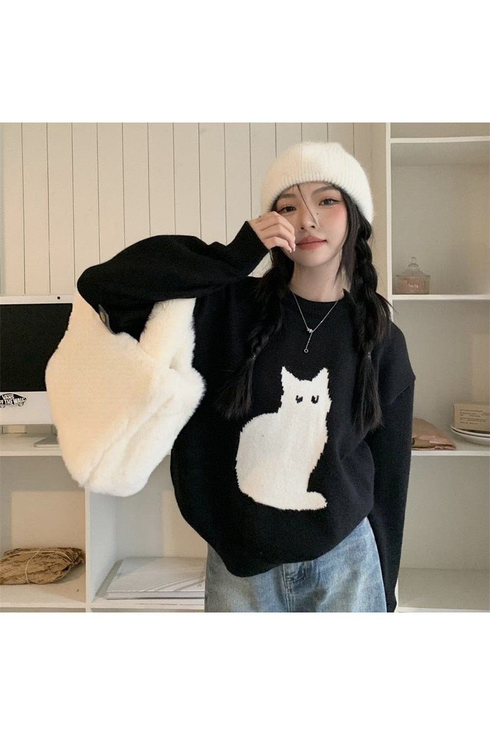 Fall Korean Style Cute Cat Sweater