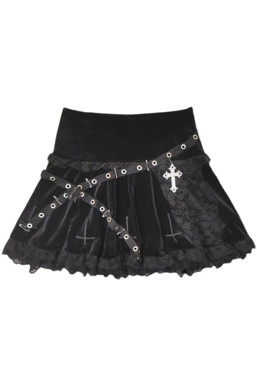 Spitzenbandage-Rock mit hoher Taille