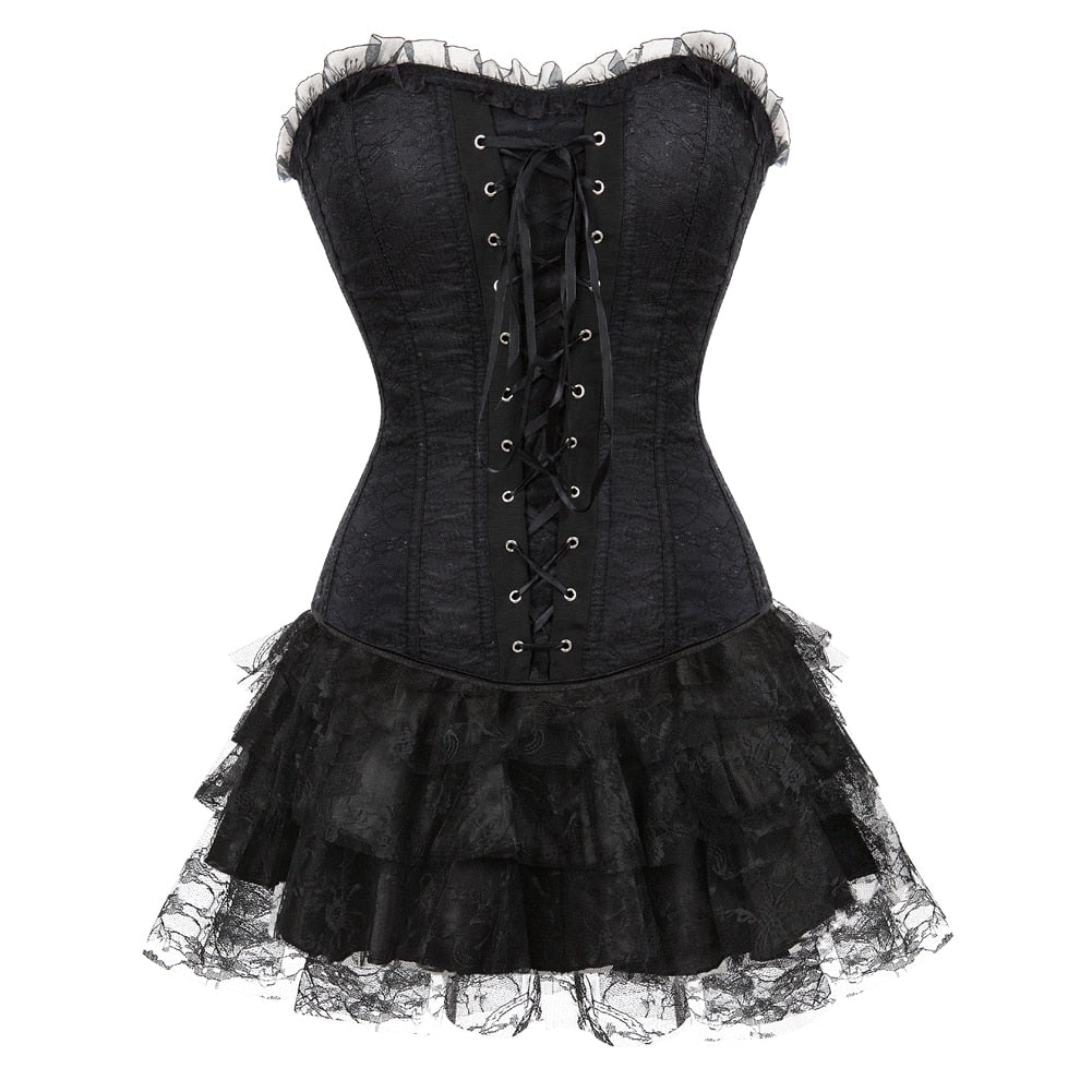 Lace Cover Overbust Corset