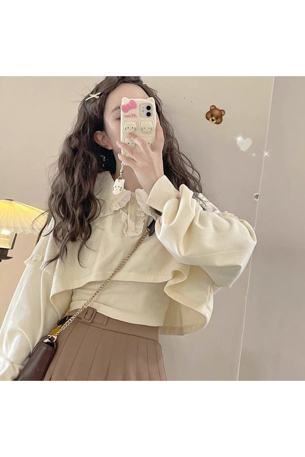 Chemisier Kawaii en dentelle mignon