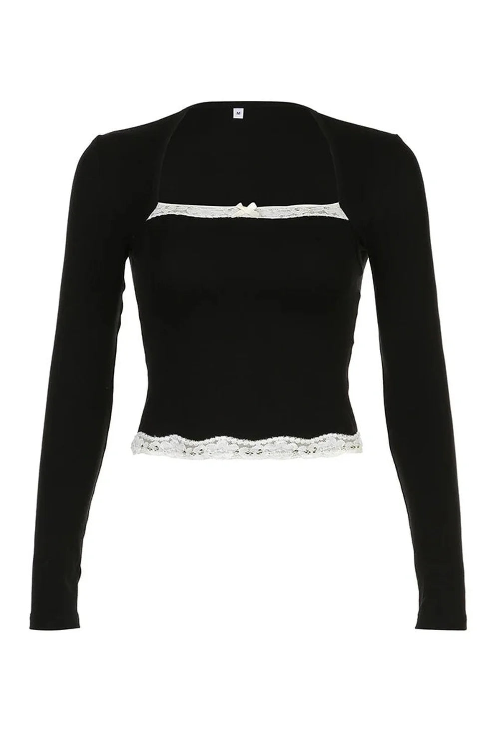 Lace Kissed Black Crop Top