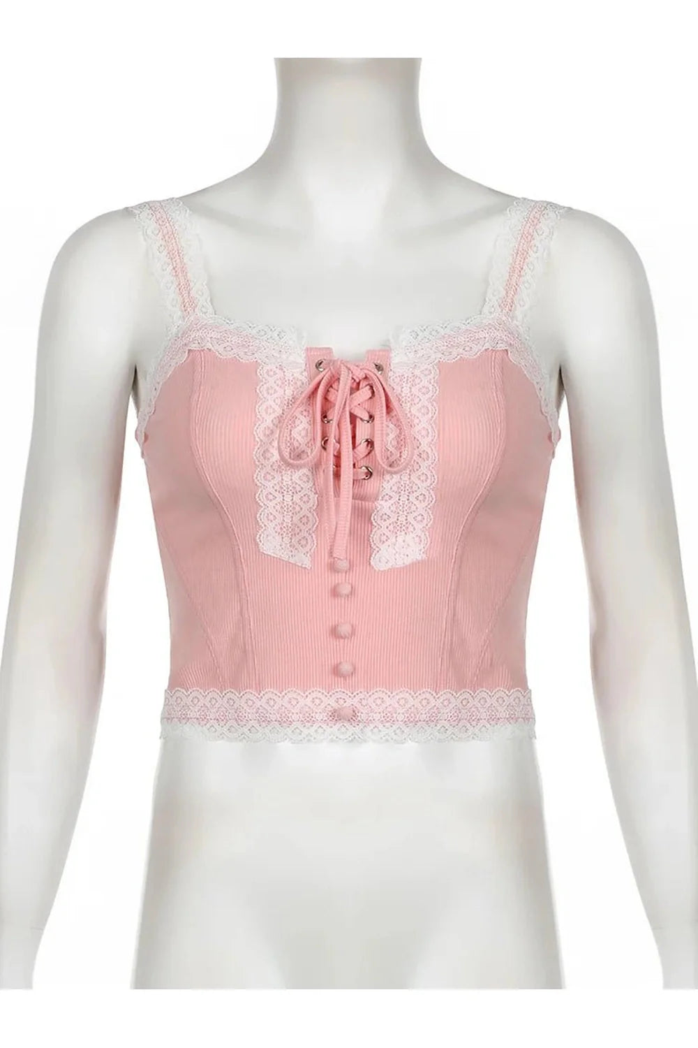 Lace-Trim Angelcore Corset