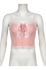 Lace-Trim Angelcore Corset