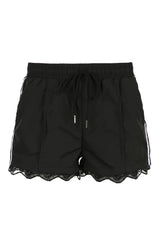 Lace-Trim Sporty Drawstring Shorts