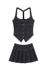 Lace-Up Indigo Mini Set