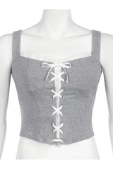 Lace-Up Off-Shoulder Corset Top