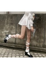 Lace Up Ruffle Socks