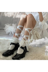 Lace Up Ruffle Socks