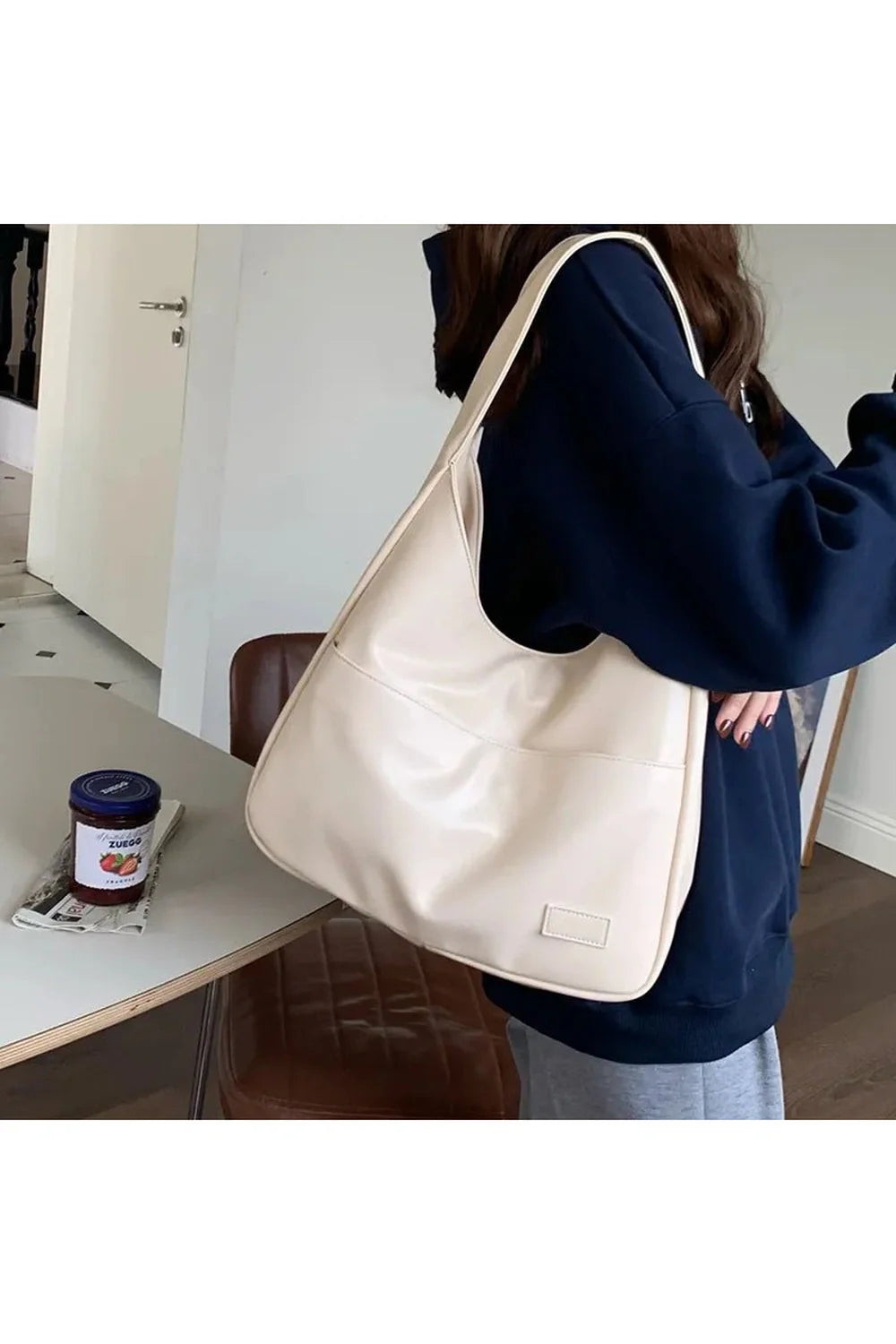 Large Casual Leather Handbag