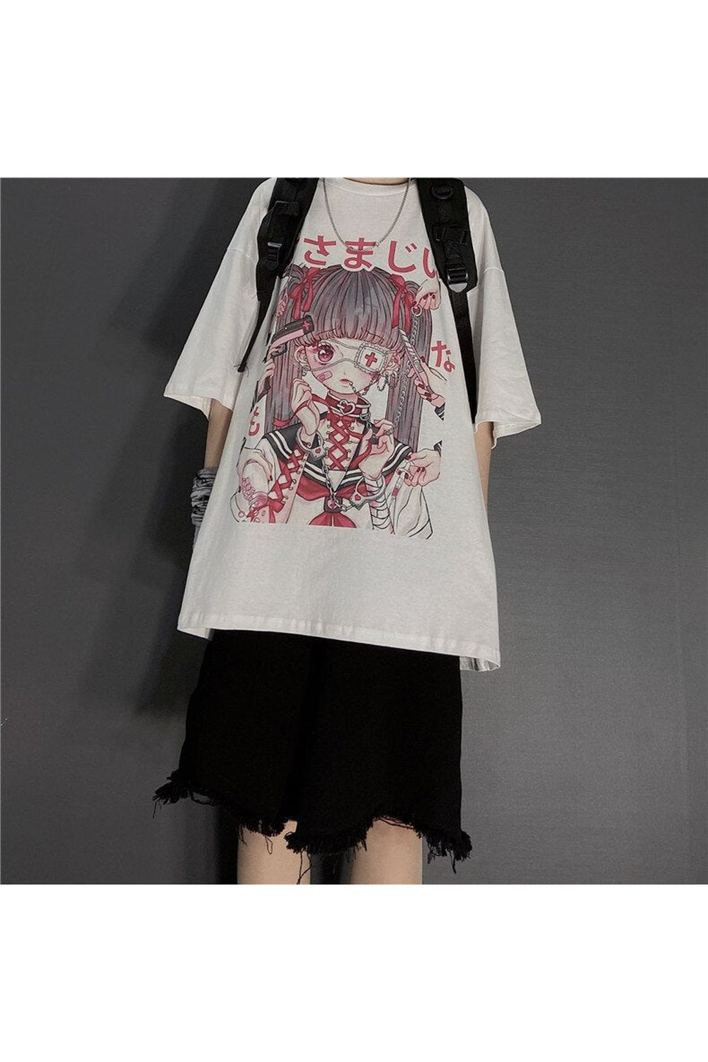 Large T-shirt with anime print