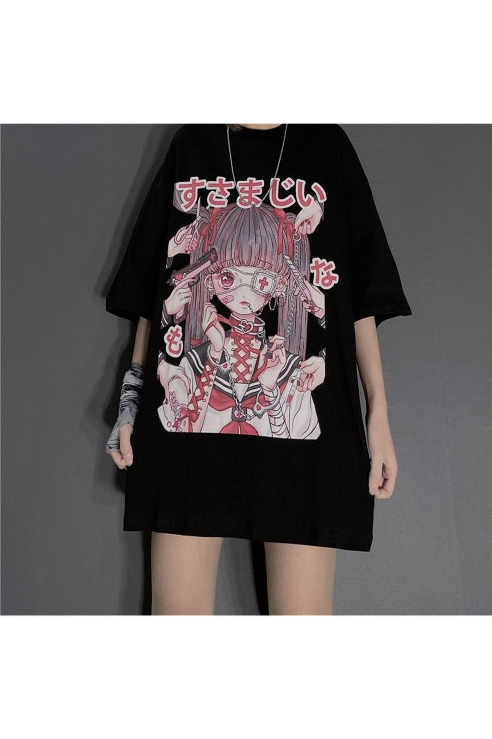 Large T-shirt with anime print