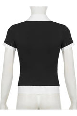 Layered Collared Contrast Top