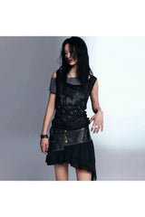 Mehrlagiges Grunge-Mesh-Top
