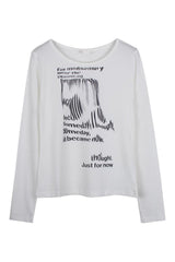 Letter Printing Long Sleeve T-Shirt