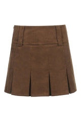 Light Academia Corduroy Pleated Skirt