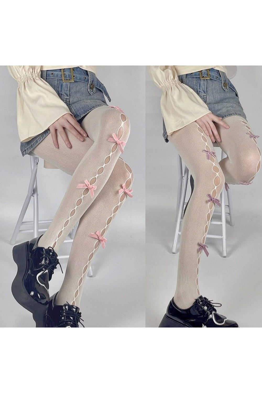 Kawaii White Fishnet Tights