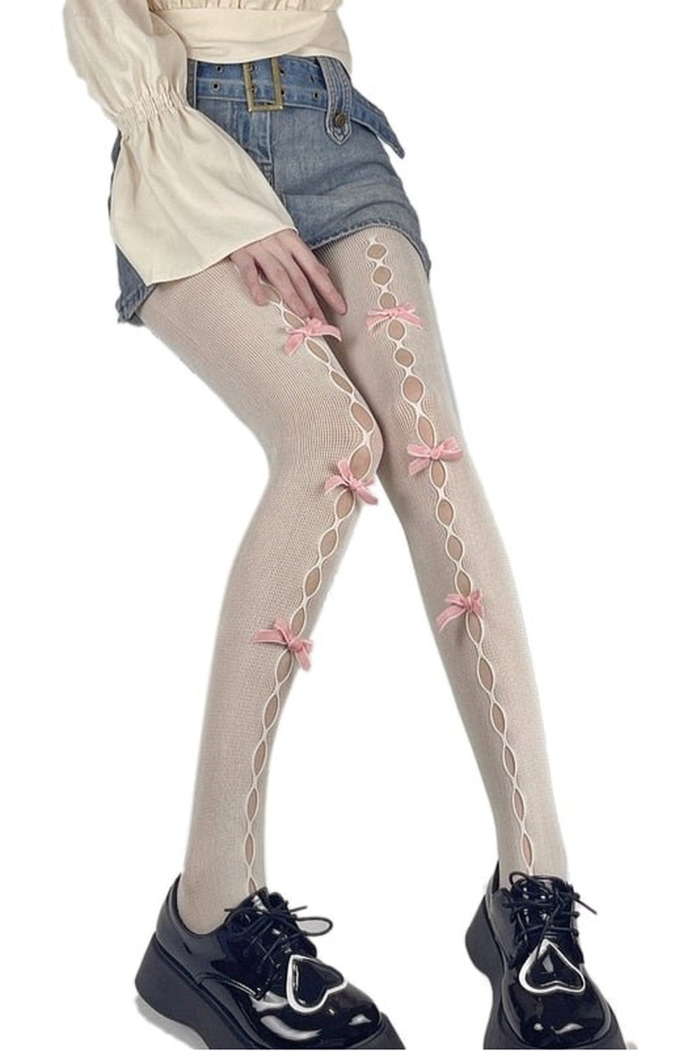 Kawaii White Fishnet Tights