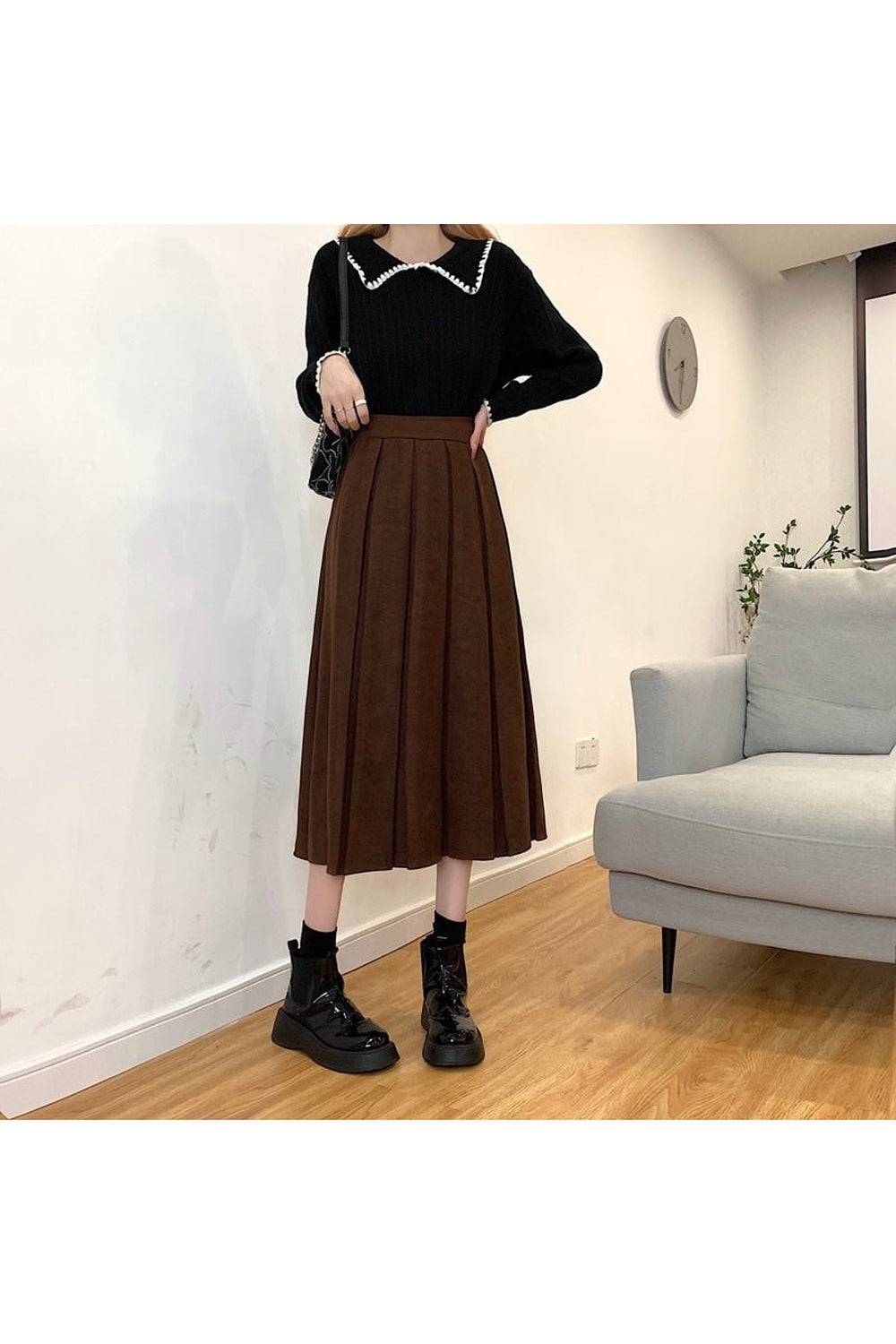 Long  Midi Green Skirt