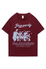 Lockeres T-Shirt mit Retro-Print 