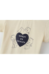 T-shirt rétro beige Lovecore