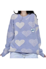 Fall Lovely Heart Pastel Knit Sweater