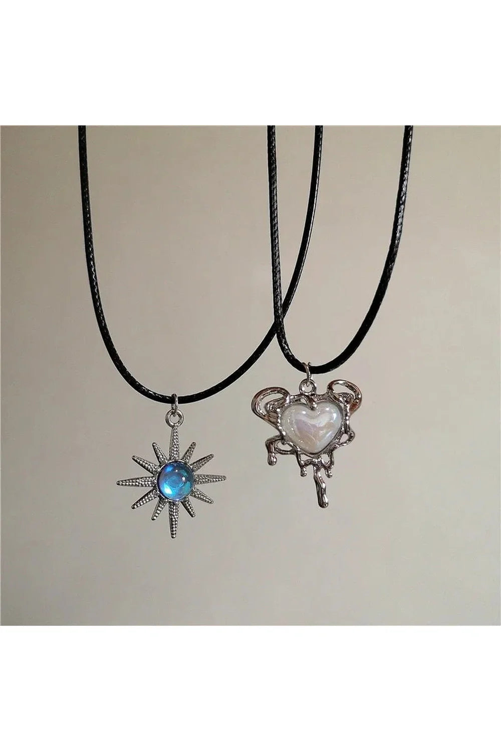 Lunar Glow and Angel Heart Necklace