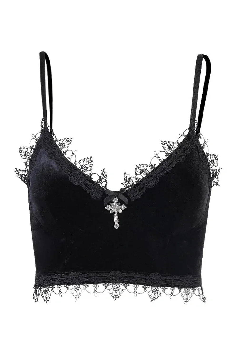 Mall Goth Velvet Crop Top