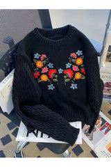 Fall Meadow Bloom Knit Sweater