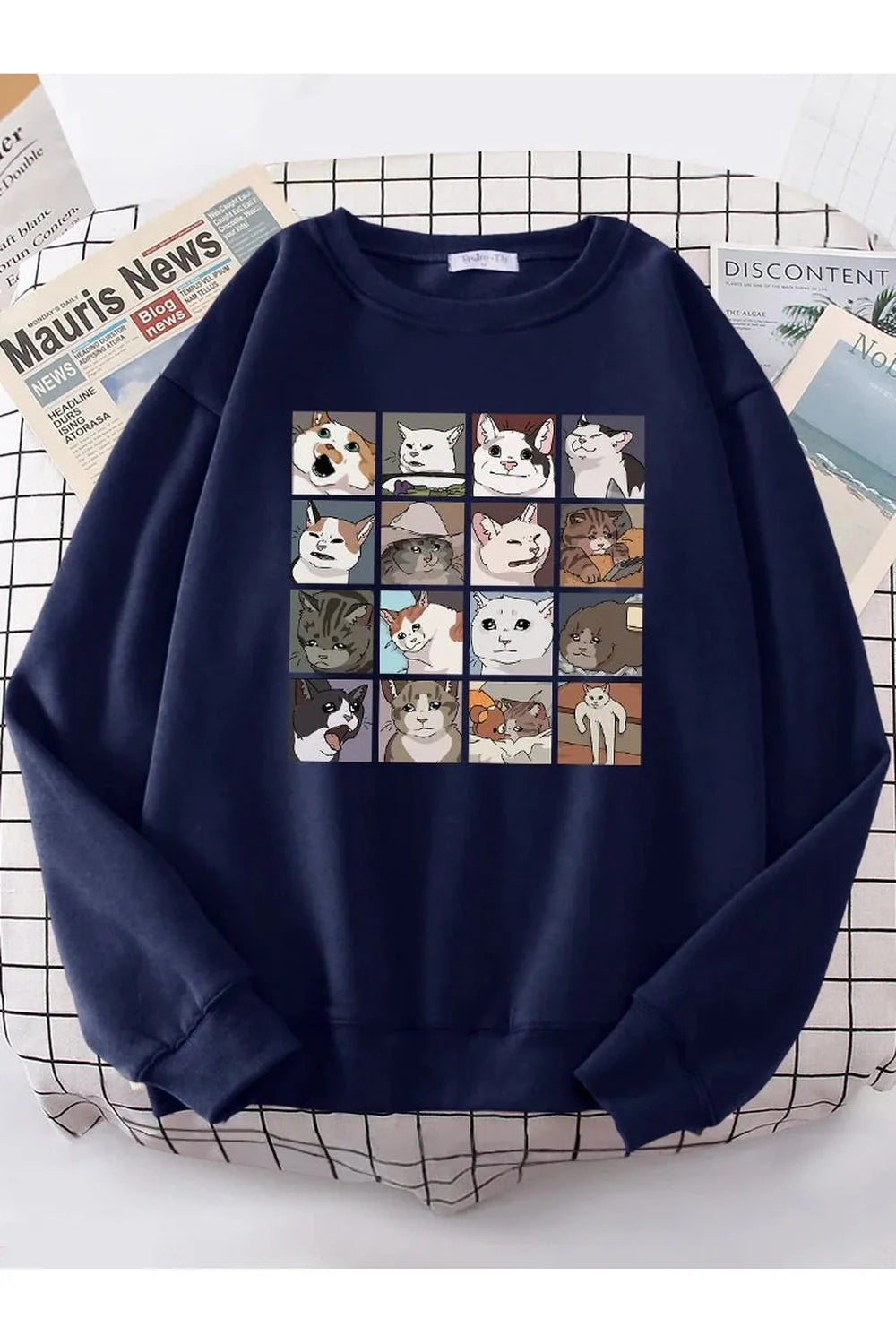 Meme Cats Oversized Women's Sweatshirt