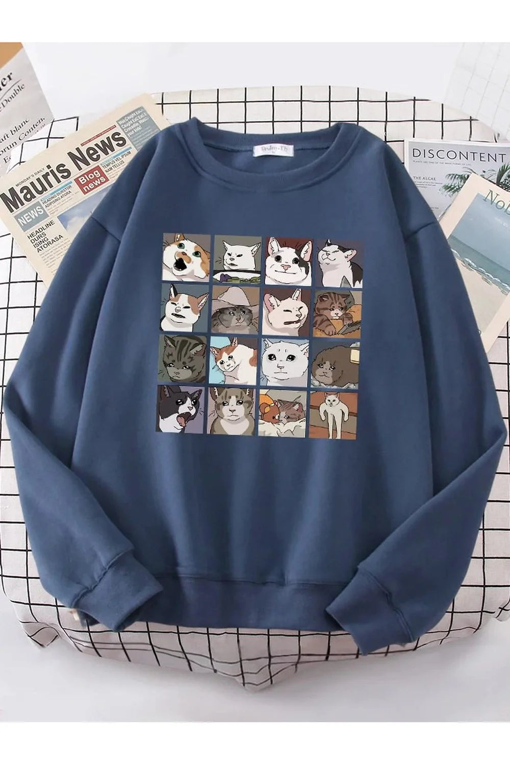 Meme Cats Oversized Women's Sweatshirt