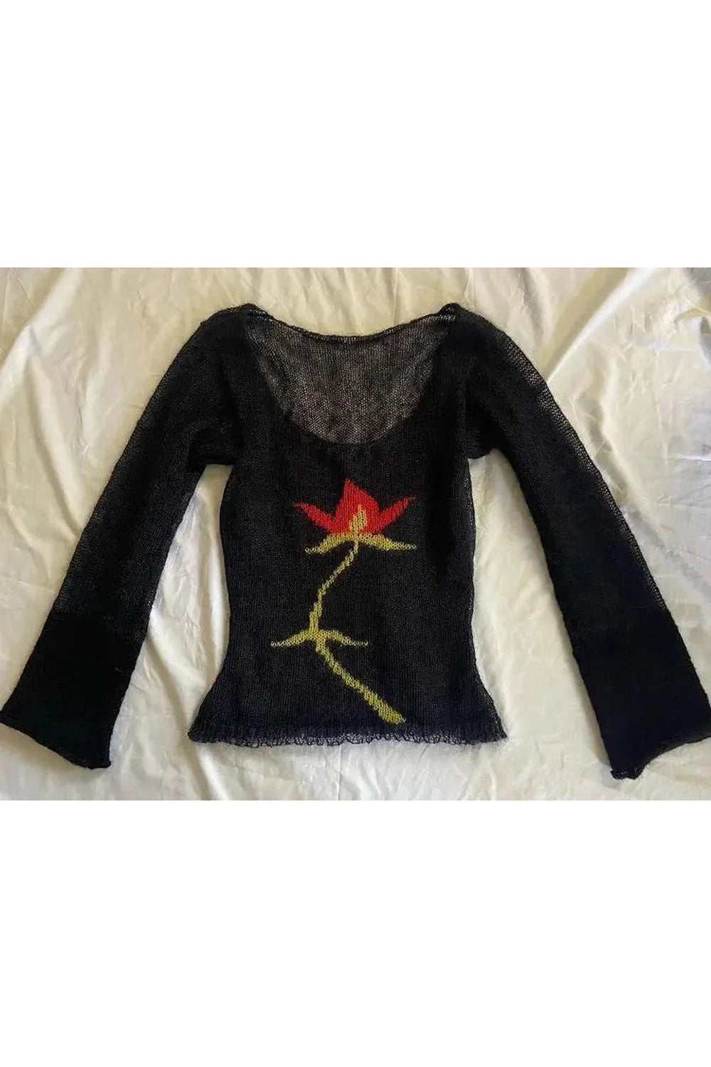 Midnight Bloom Knit Sweater