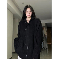 Midnight Buckle Oversized Cardigan