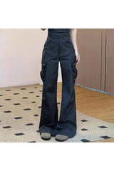 Midnight Cargo Flare Pants