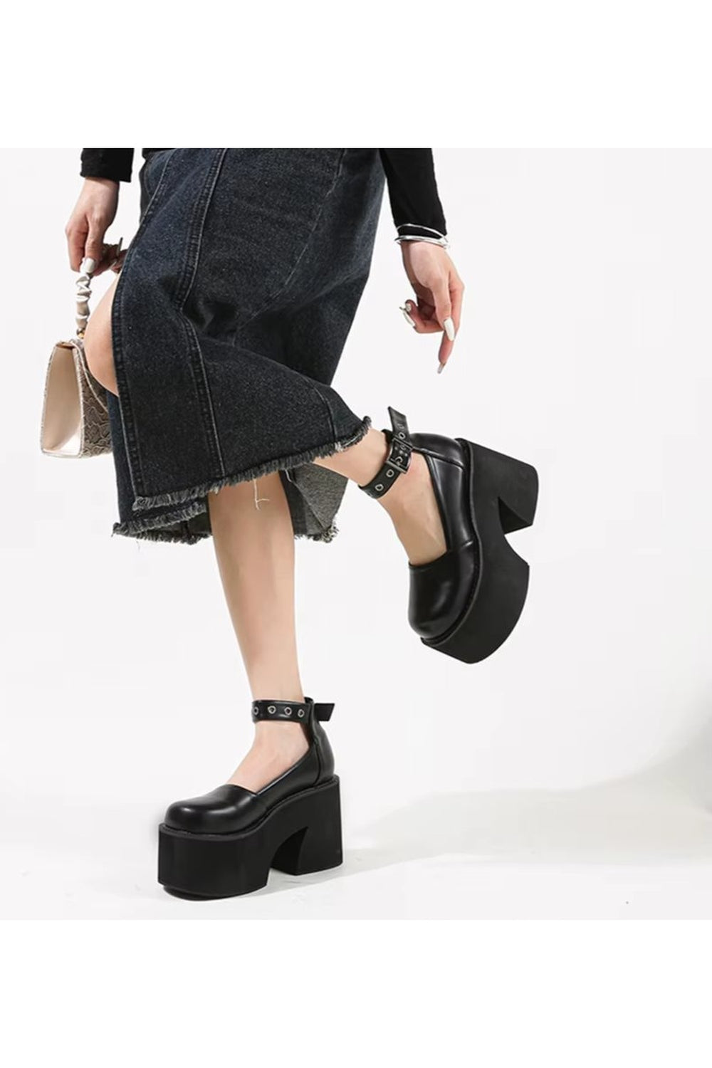 Midnight Edge Block Heel Shoes