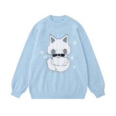 Midnight Kitty Flauschiger Pullover