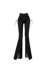 Fall Midnight Lace-Up Flare Jeans