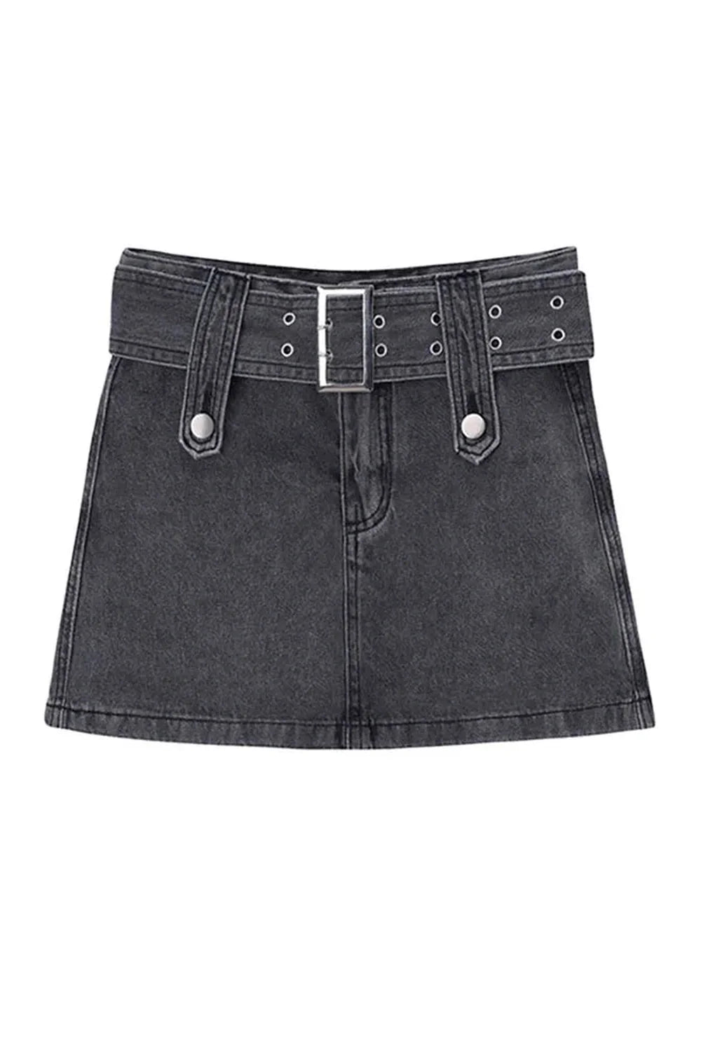 Midnight Rebel Belted Mini Skirt