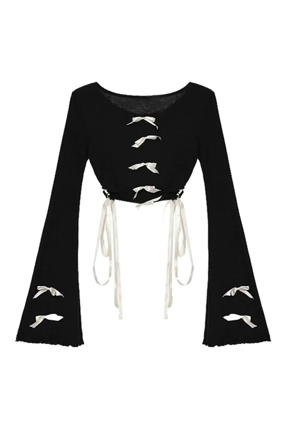 Midnight Ties Bell-Sleeve Top