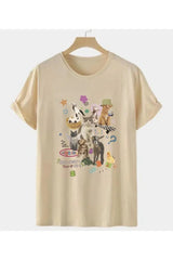 Milk Cat Graphic Oversized Women's T-shirt