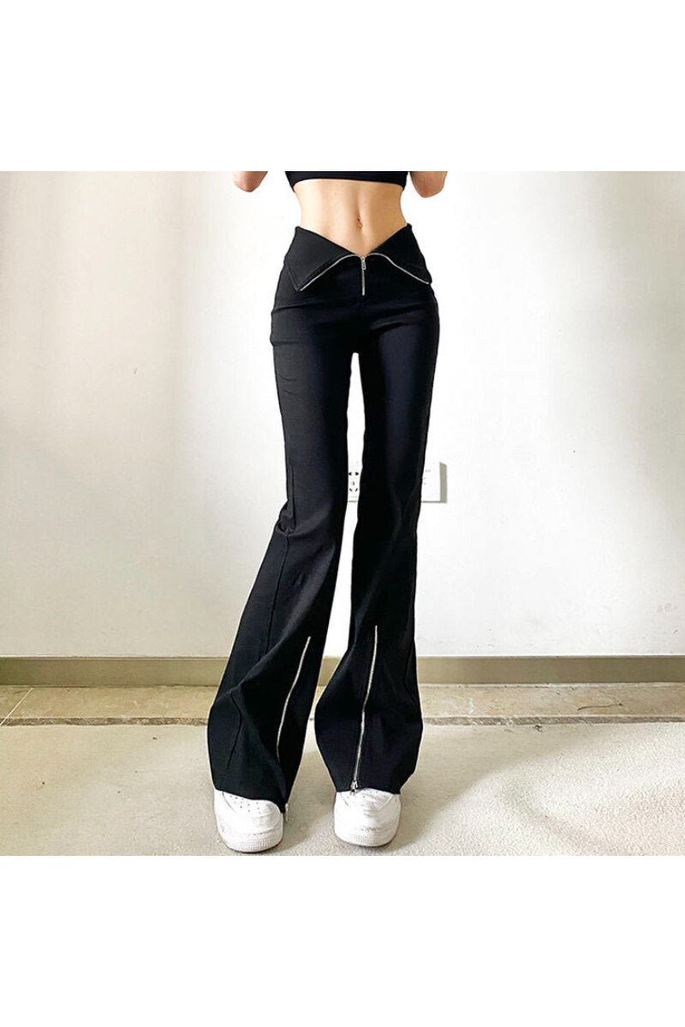 Minimalist Black Flare Pants