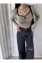 Haut froncé Mocha Mystique