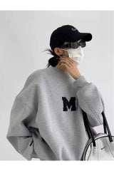 Monochrome Varsity M Oversized Sweatshirt