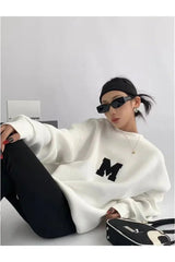 Monochrome Varsity M Oversized Sweatshirt