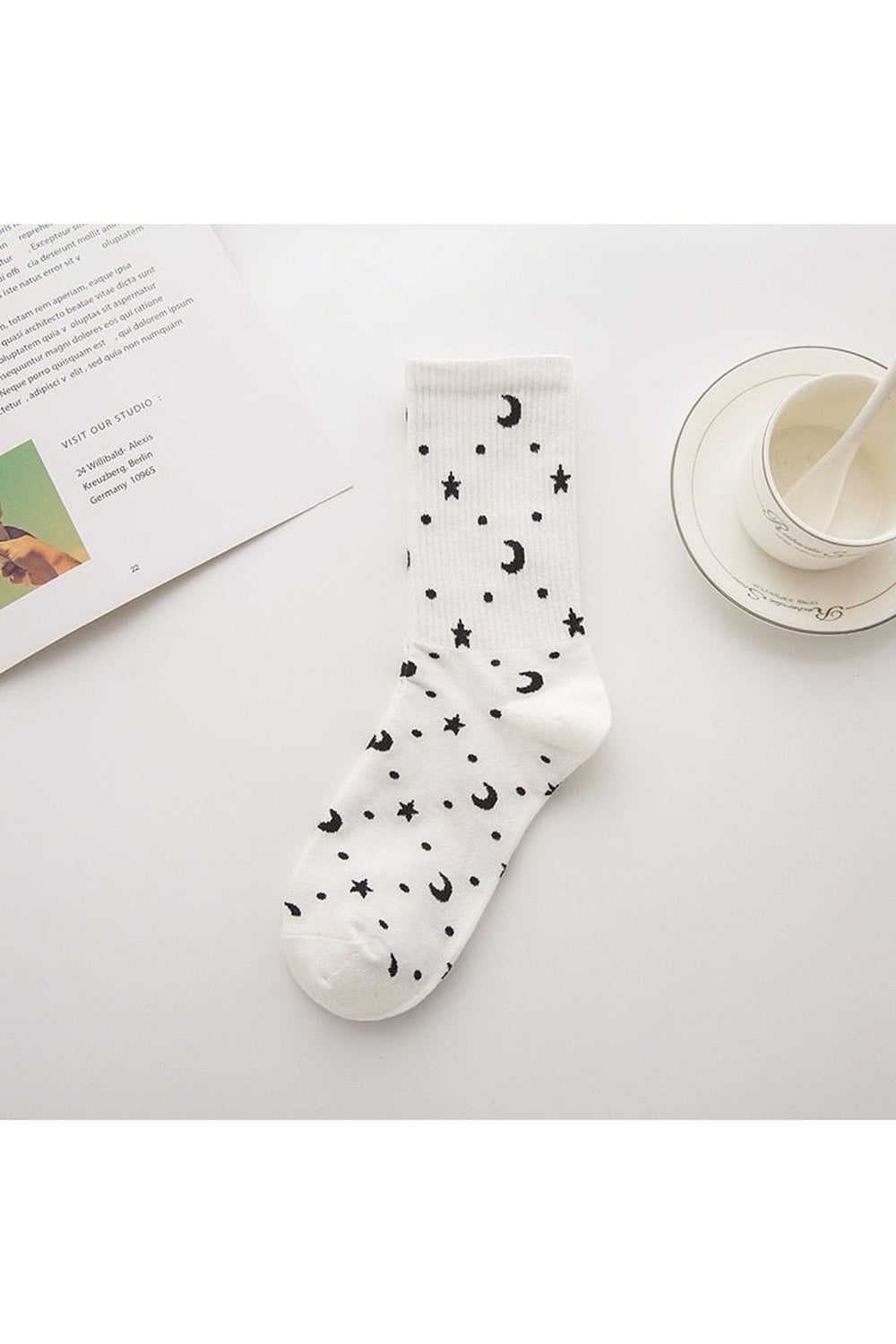 Moon Cotton Socks