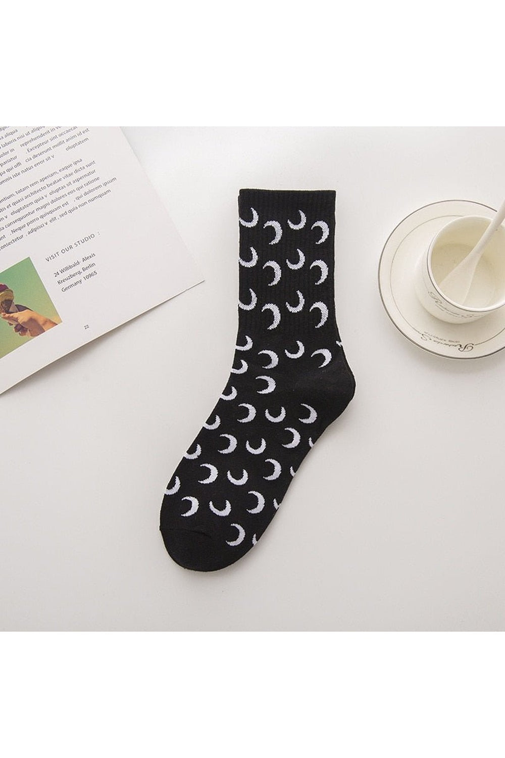 Moon Cotton Socks