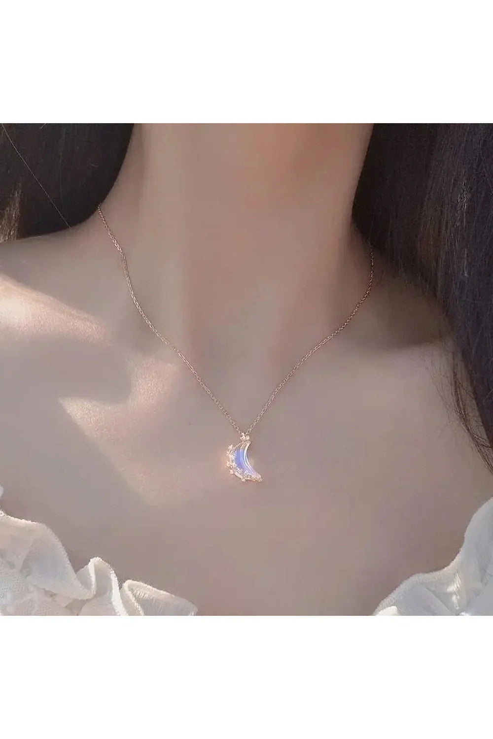 Collier en acier inoxydable Lune